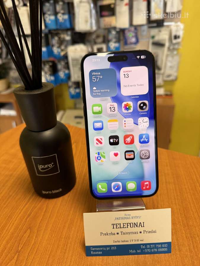 iPhone 15plus 128gb Black Su Garantija - nuotraukos Nr. 2