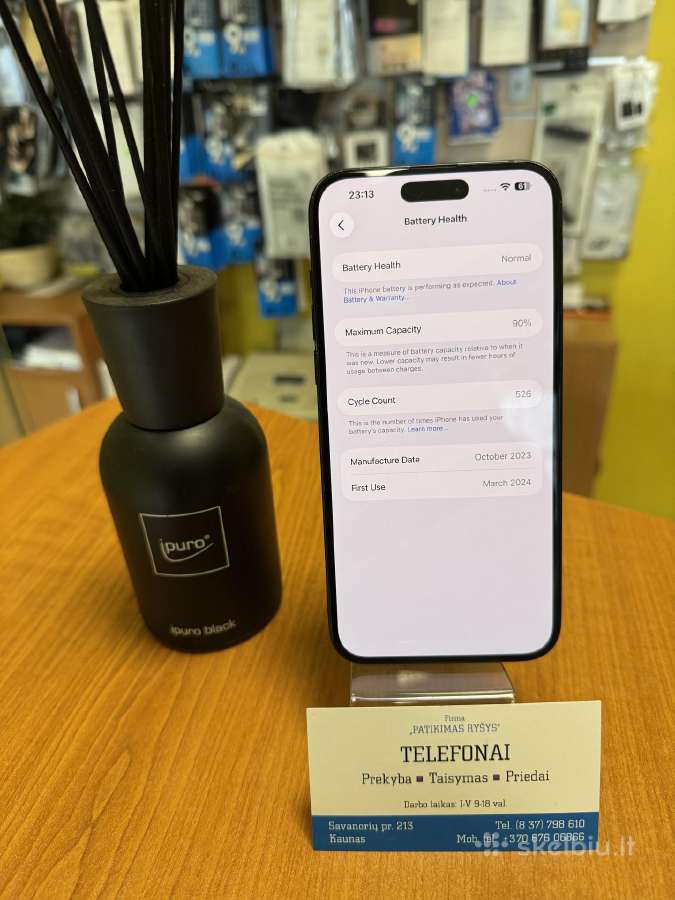 iPhone 15plus 128gb Black Su Garantija - nuotraukos Nr. 3