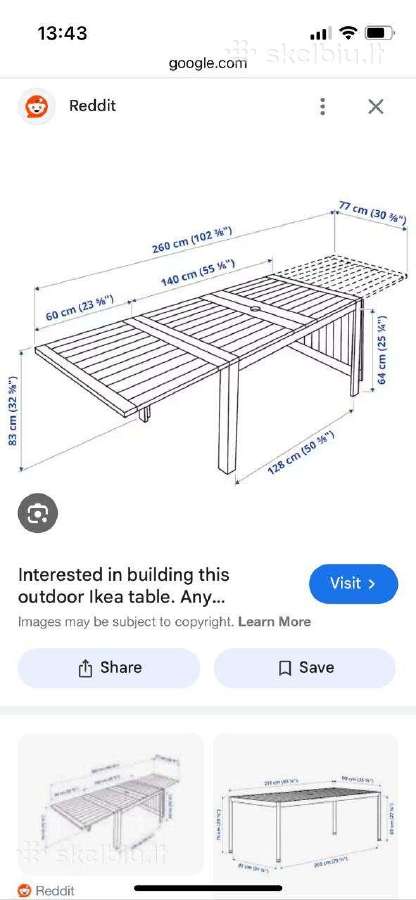 Ikea išskleidžiamas lauko stalas - nuotraukos Nr. 3