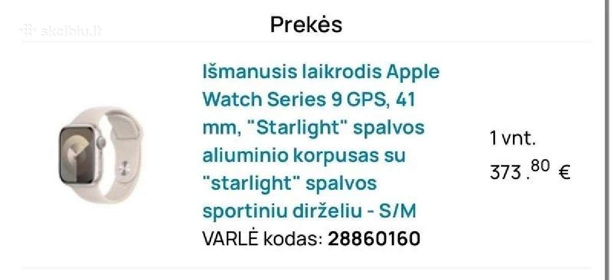 Apple watch 9 starlight 41mm. GPS - nuotraukos Nr. 5
