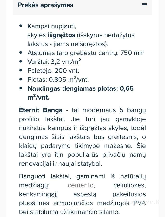 Eternit banga šiferis antracito spalva - nuotraukos Nr. 2