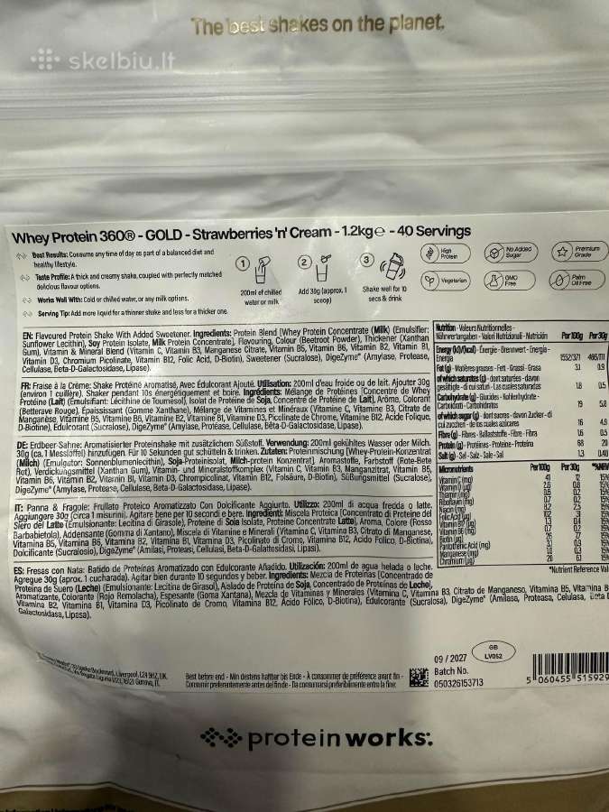 Protein Works Baltymų milteliai 1.2kg - nuotraukos Nr. 2