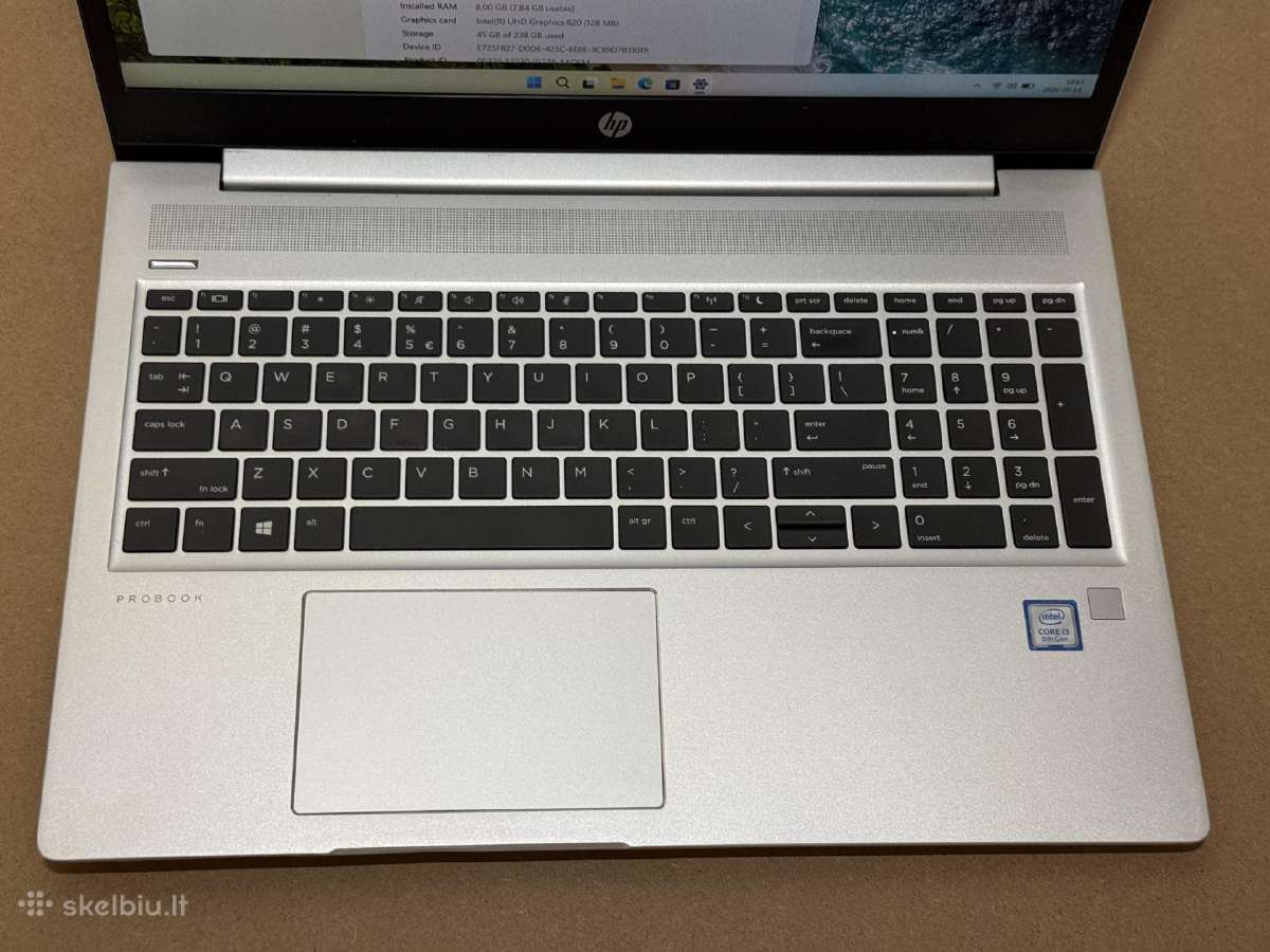 Hp Probook 450 G6 nešiojamas kompiuteris - nuotraukos Nr. 3