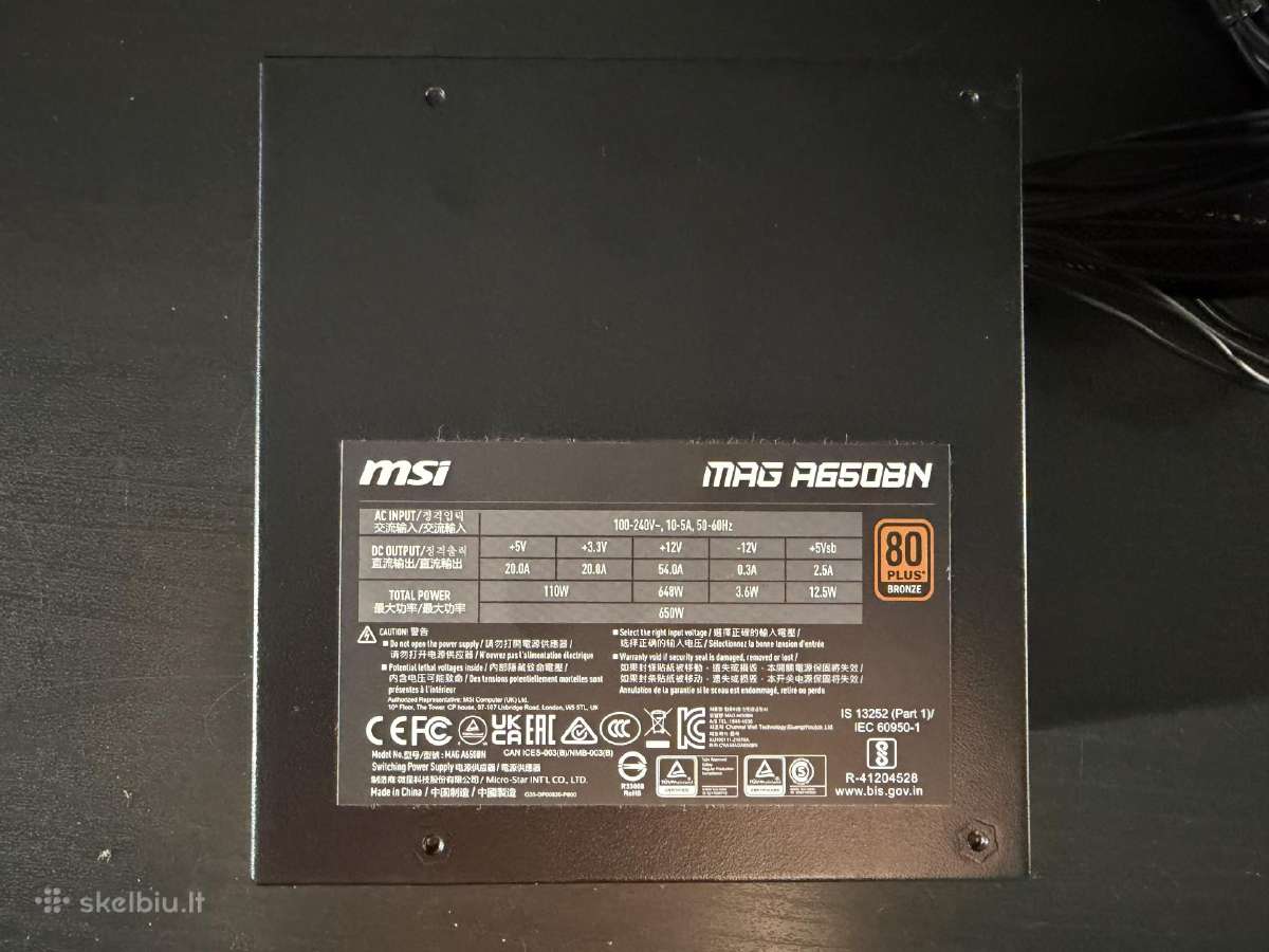 Msi Mag A650bn 650 W 80+ Bronze Atx Psu - nuotraukos Nr. 5
