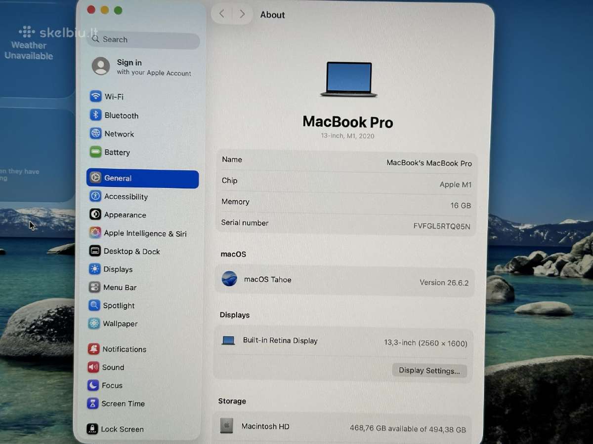 MacBook Pro 13 M1 / 16gb / 512gb - nuotraukos Nr. 6