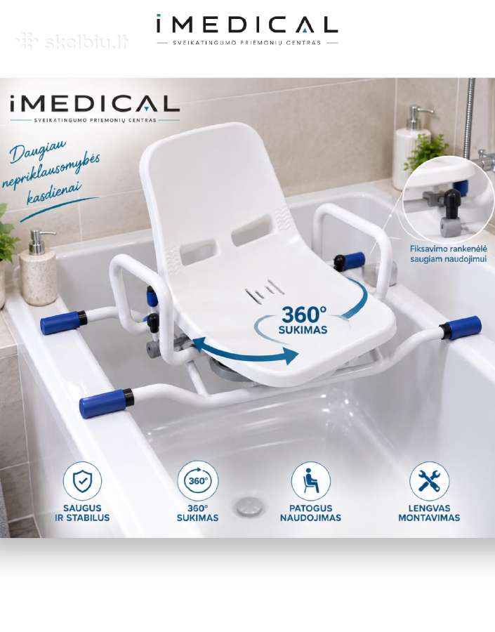 Dušo Kėdės Senjorams ir Neįgaliesiems imedical LT - nuotraukos Nr. 2