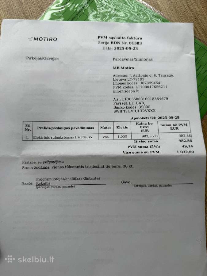 Elektrinis sulankstomas triratis - nuotraukos Nr. 8