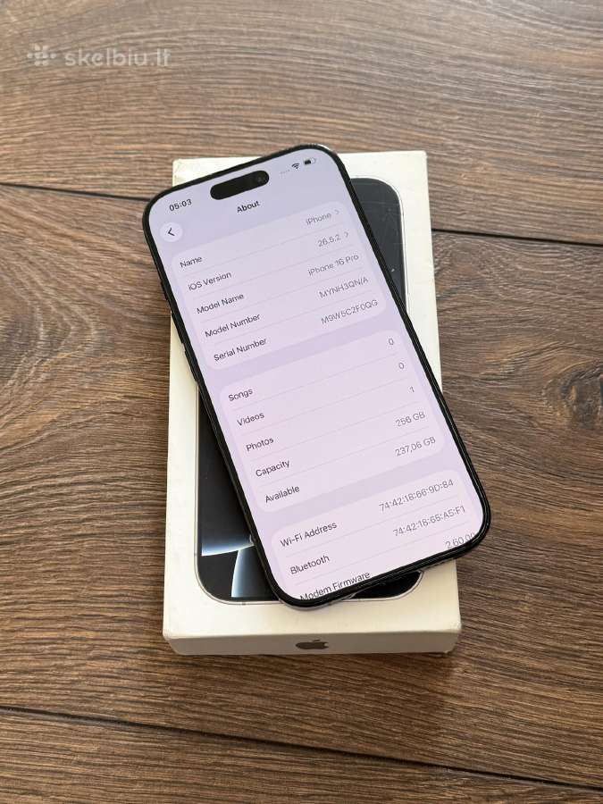Apple iPhone 16 Pro 256gb Black Titanium - nuotraukos Nr. 7