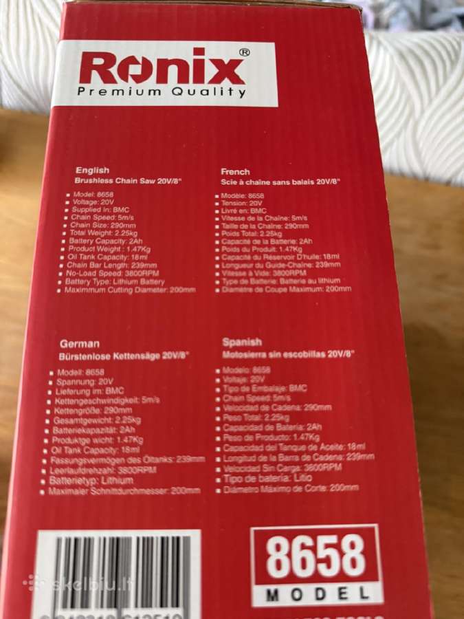 Akumuliatorinis grandininis pjūklas genetuvas - nuotraukos Nr. 3