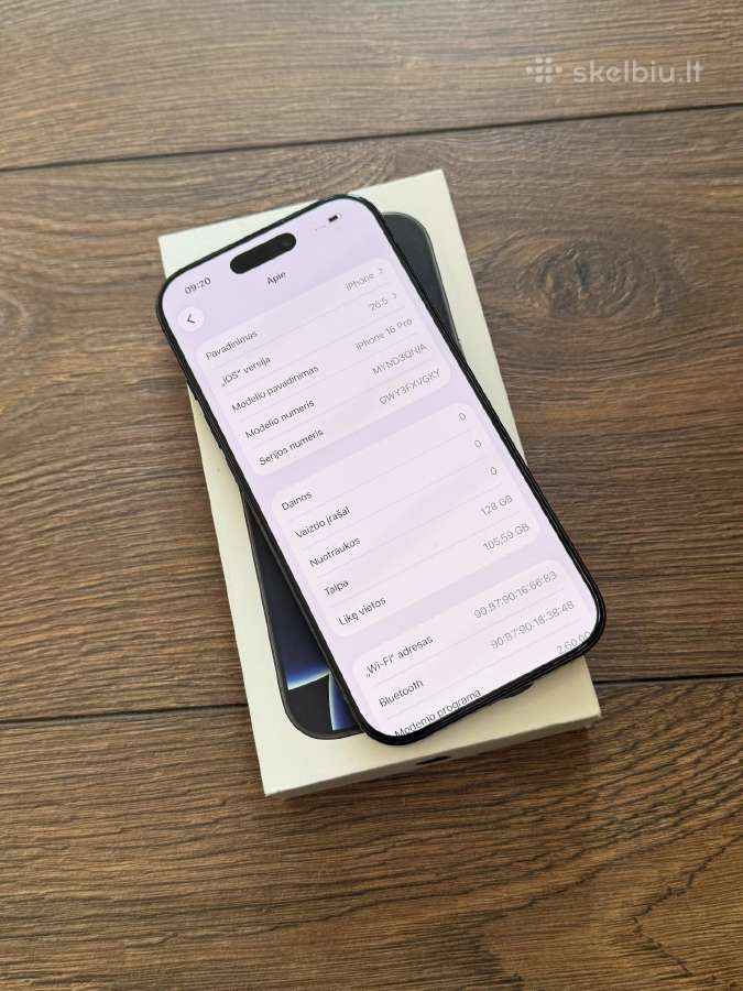 Apple iPhone 16 Pro 128gb Black Titanium - nuotraukos Nr. 8