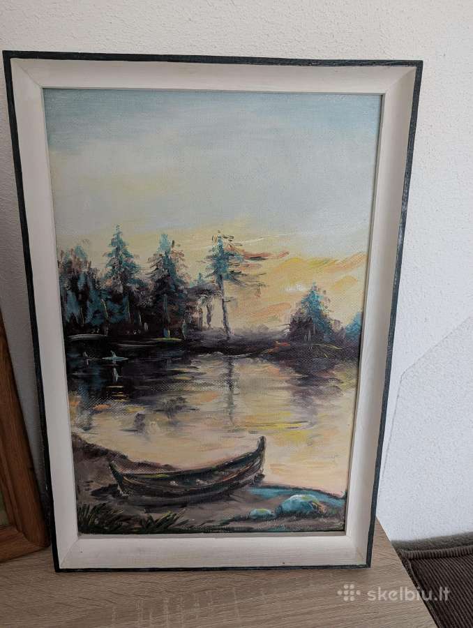 Du paveikslai aliejinai dažai - nuotraukos Nr. 3