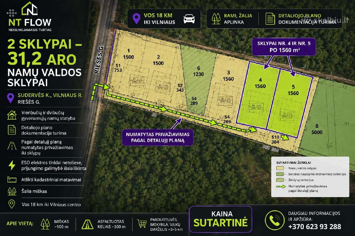 Parduodami du namų valdos sklypai po 15,60 a - nuotraukos Nr. 5