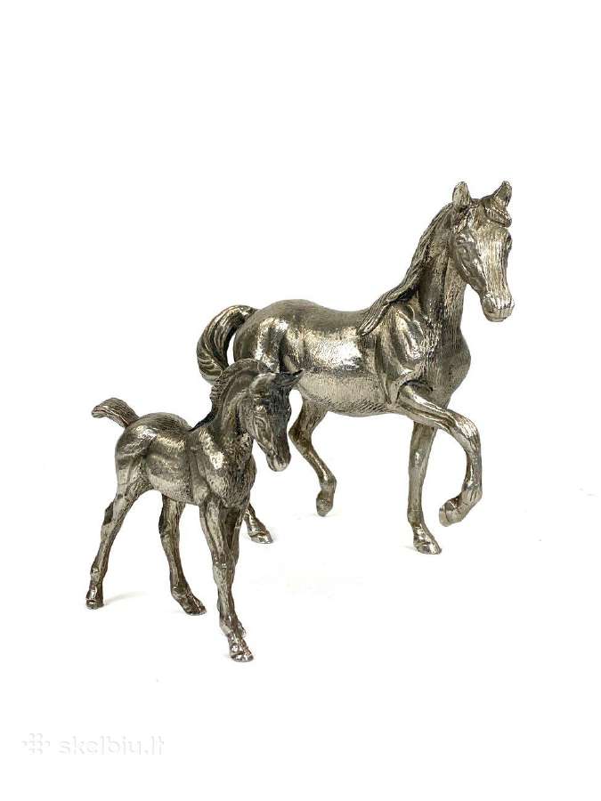 Metalinės žirgų statulos 2 vnt. Komplektas - nuotraukos Nr. 3