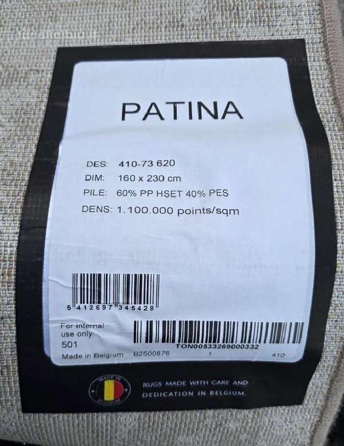 Naujas Belgijoje gamybos kilimas Patina (160x230) - nuotraukos Nr. 2