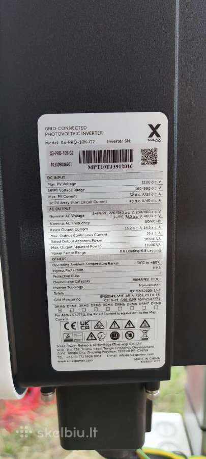 Keitiklis Solax Power X3-pro-10k-g2 (non hybrid) - nuotraukos Nr. 2