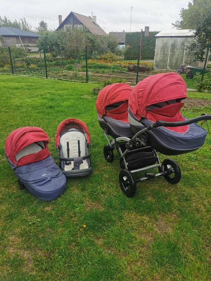 Milli dvynukų / pametinukų vežimėlis 2in1. - nuotraukos Nr. 3
