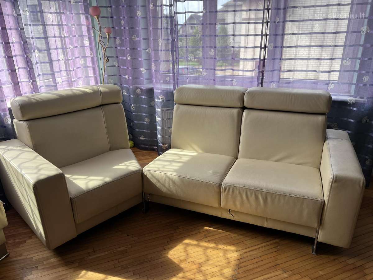 Parduodama odinė Kler sofa - nuotraukos Nr. 5