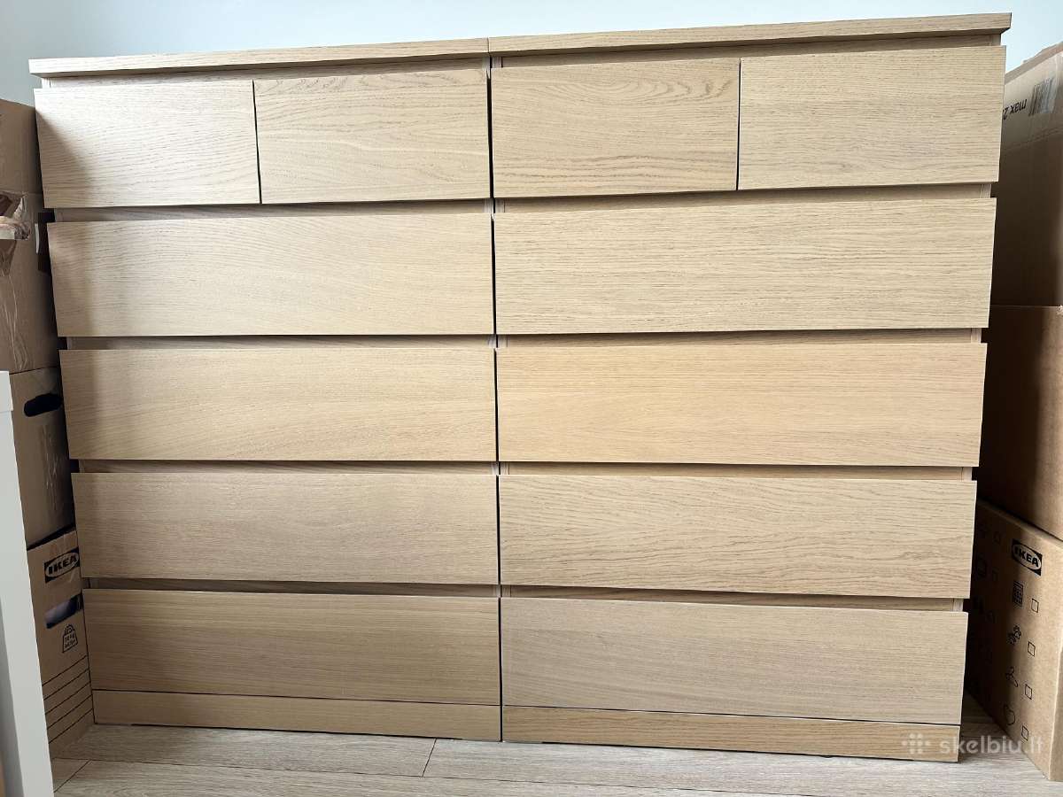 Ikea Malm 6 stalčių komodos, 2 vnt. - nuotraukos Nr. 2