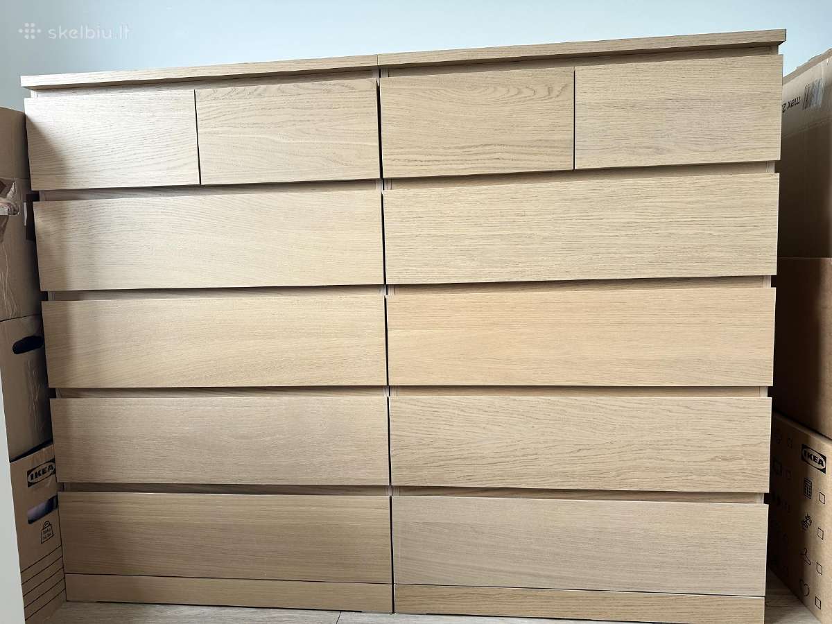 Ikea Malm 6 stalčių komodos, 2 vnt. - nuotraukos Nr. 3