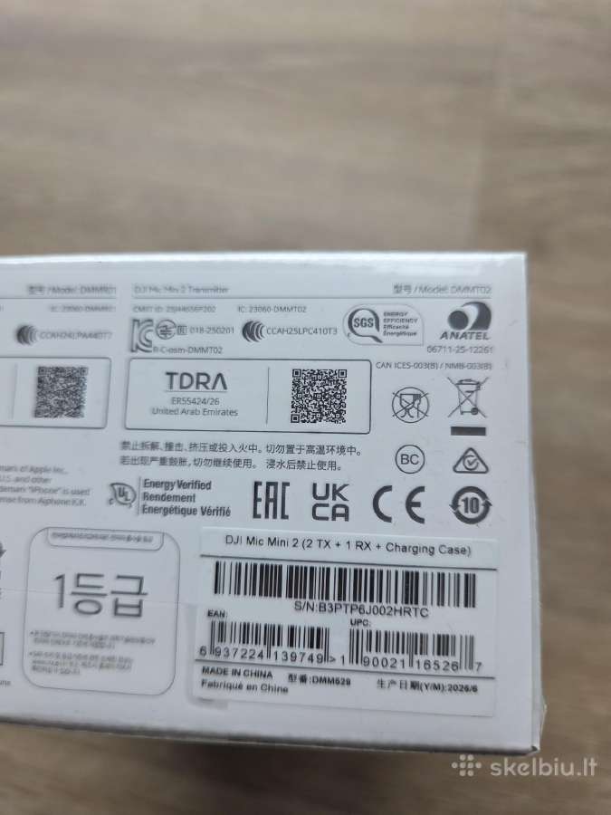 Dji Mic Mini 2, Mini 3, 2tx, 1rx, Case mikrofonas - nuotraukos Nr. 3