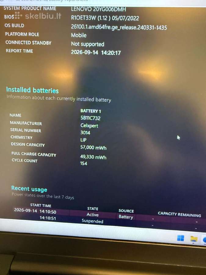 Thinkpad E15 Gen3 Ryzen5 5500u 16gb 256nvme Pro - nuotraukos Nr. 5