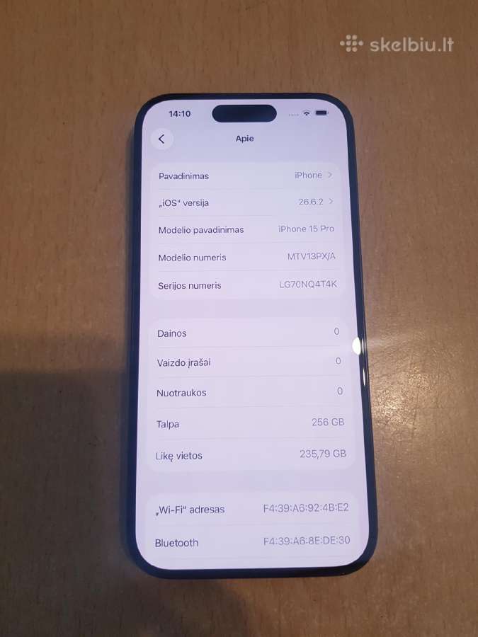 Parduodu naudotą Apple iPhone 15 Pro - nuotraukos Nr. 3