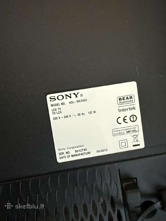 Sony Kdl-46ex650 46, Full HD LED LCD - nuotraukos Nr. 3