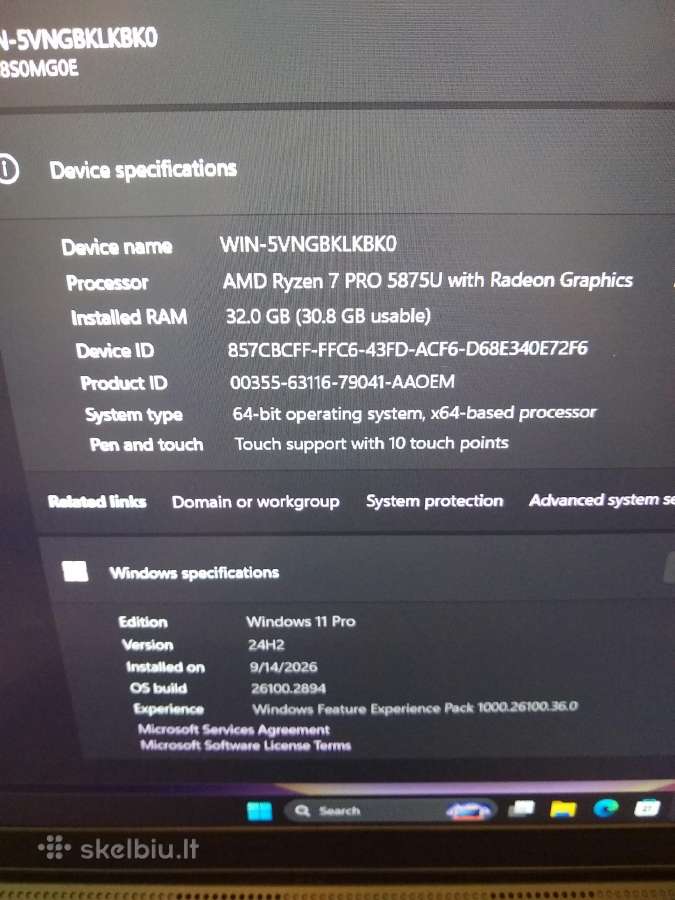 L15 Ryzen 7 Pro 5875u/32/500/touch - nuotraukos Nr. 2