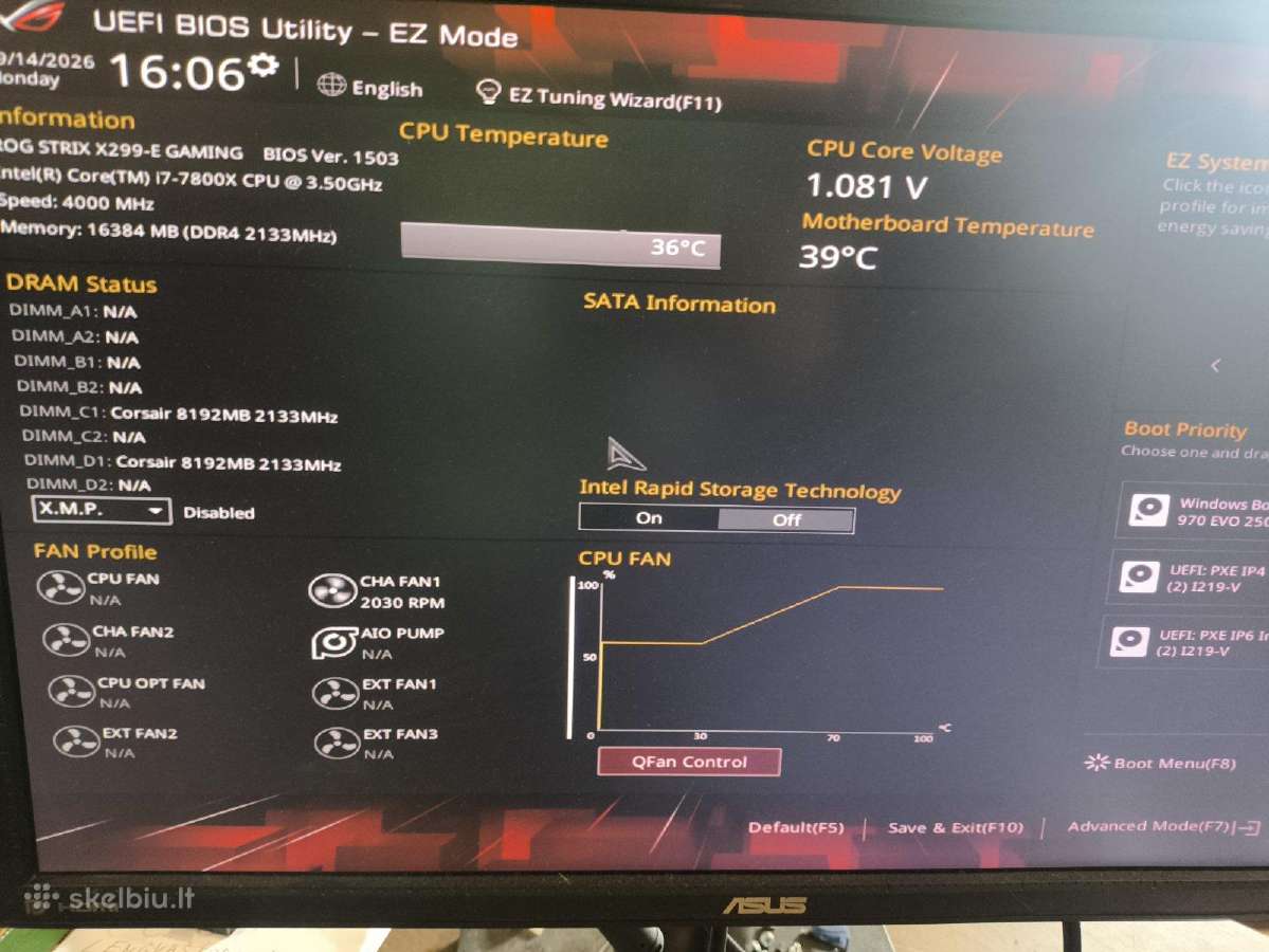Old High End gamming Pc Gtx 1070 Ti Sli i7-7800x - nuotraukos Nr. 6
