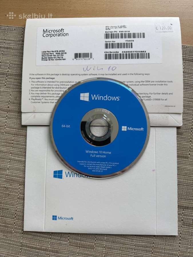 Microsoft Windows 7 Pro ir Windows 10 Home Oem - nuotraukos Nr. 2