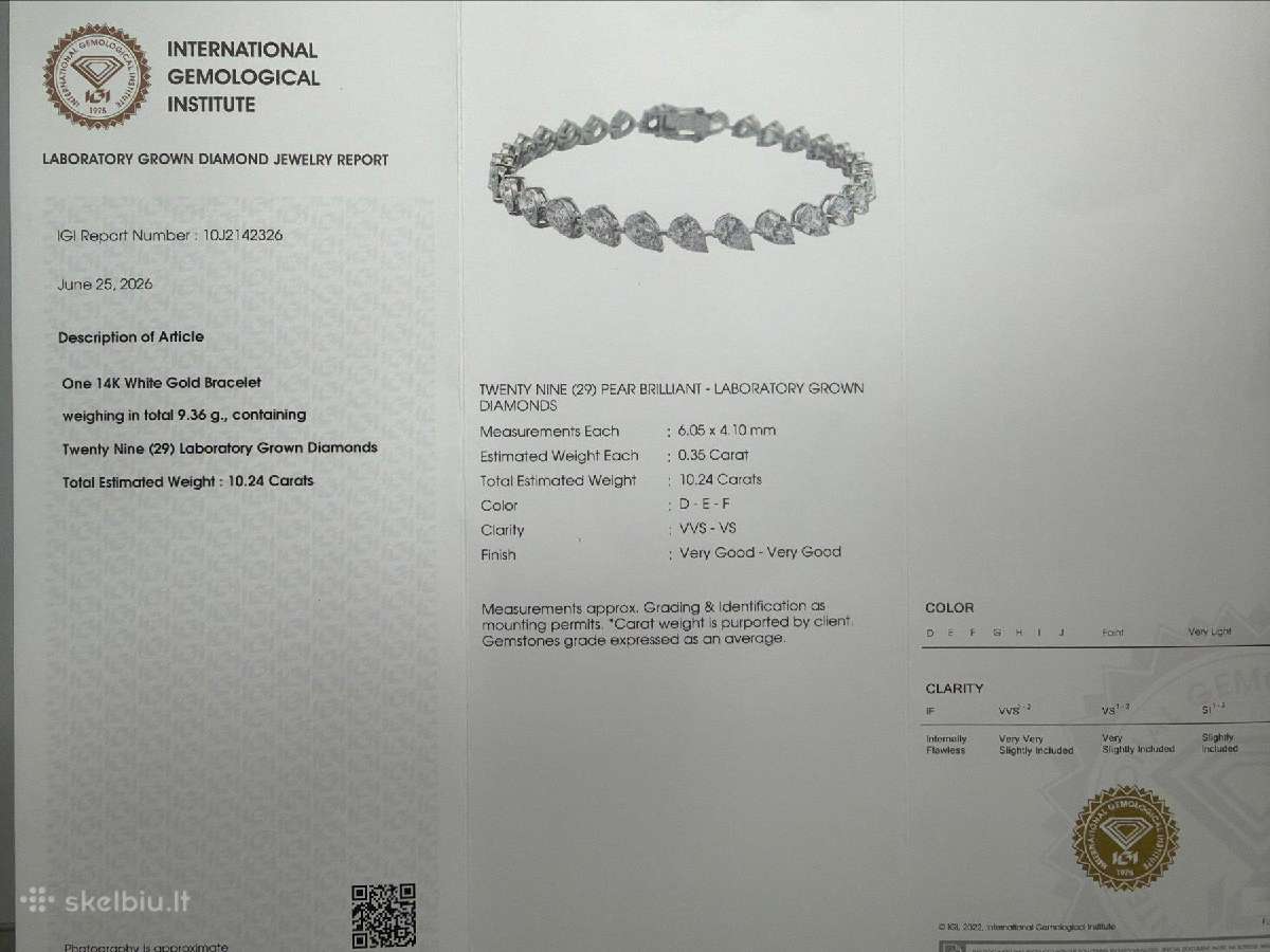 Tennis apyrankės su LG deimantais 30ct,18ct ir kt - nuotraukos Nr. 33