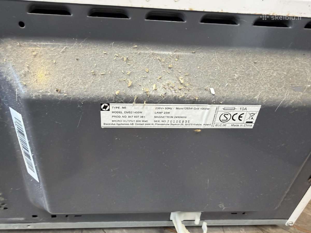 Mikrobangų krosnelėi Electrolux Ems21400w - nuotraukos Nr. 9