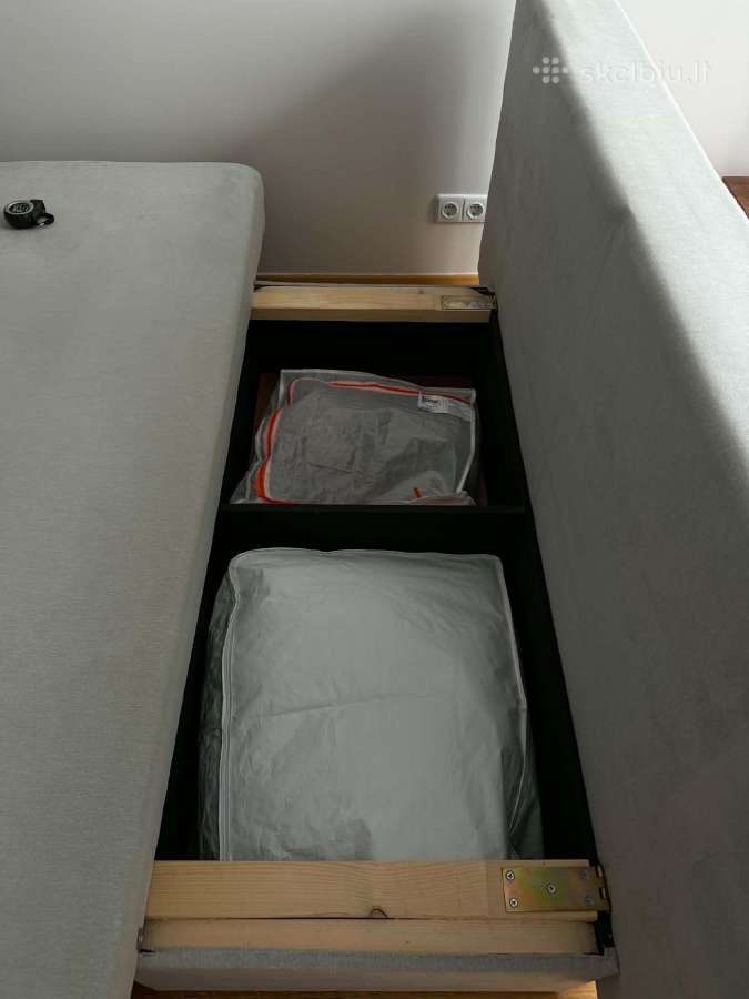Pilka išskleidžiama sofa-lova - nuotraukos Nr. 2