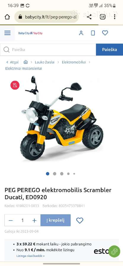 Elektrinus motociklas vaikui - nuotraukos Nr. 4