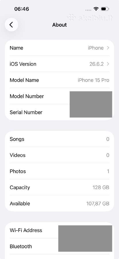 iPhone 15 Pro 128 GB – labai geros būklės - nuotraukos Nr. 7
