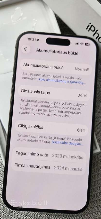 iPhone 15pro 128gb - nuotraukos Nr. 5
