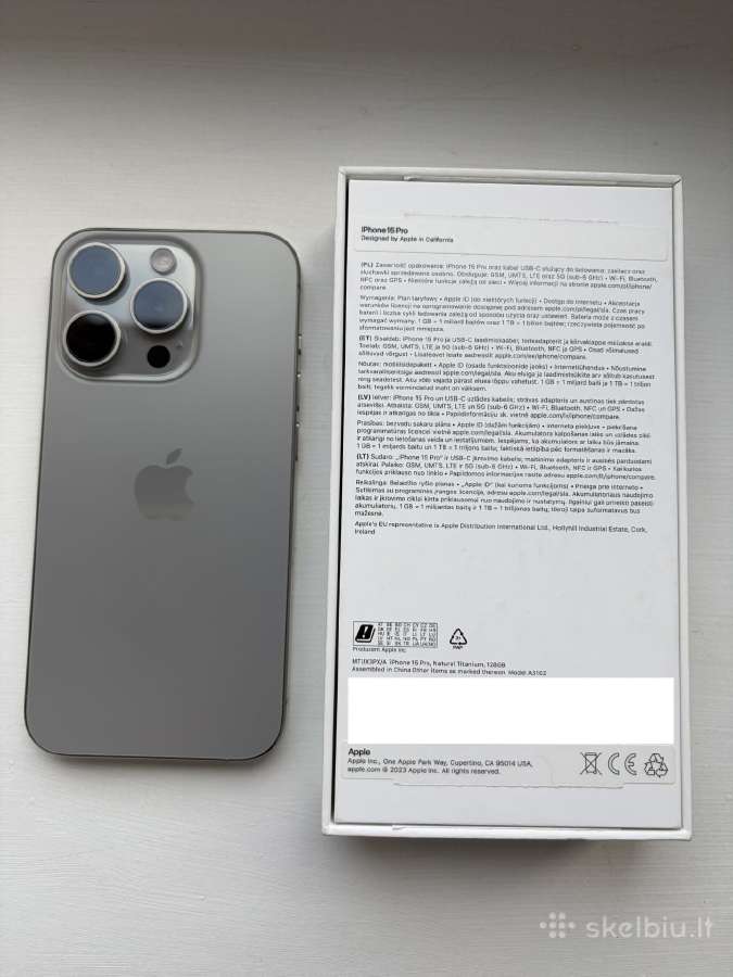 iPhone 15 Pro 128gb Natural Titanium - nuotraukos Nr. 5