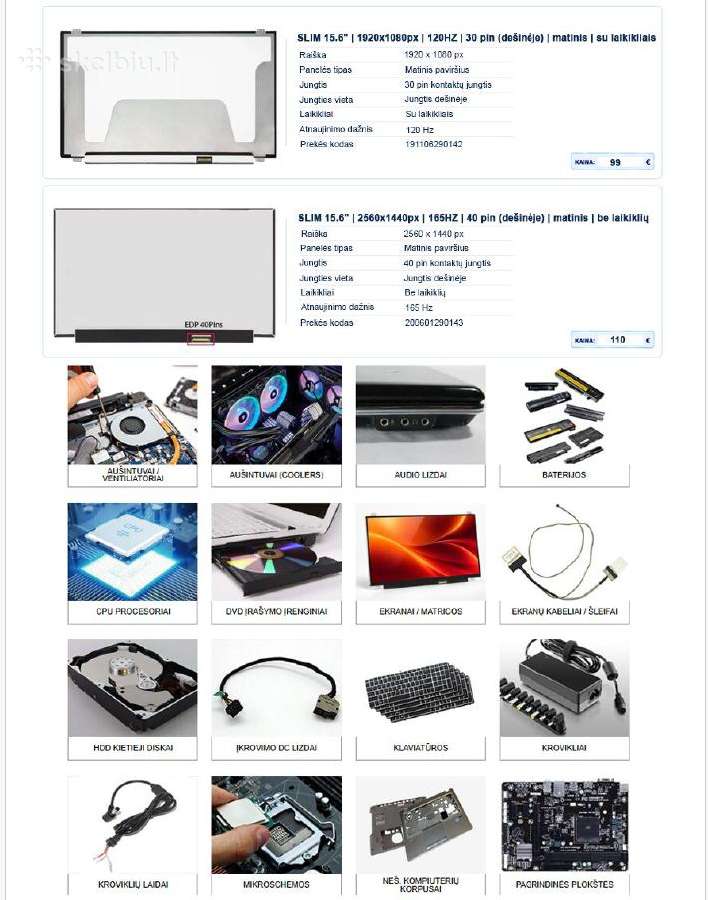 LCD matrica, ekranas, nešiojamo kompiuterio ekrana - nuotraukos Nr. 3