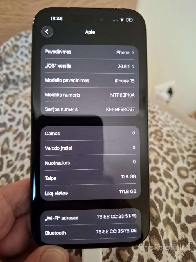 iPhone 15 128gb - nuotraukos Nr. 5