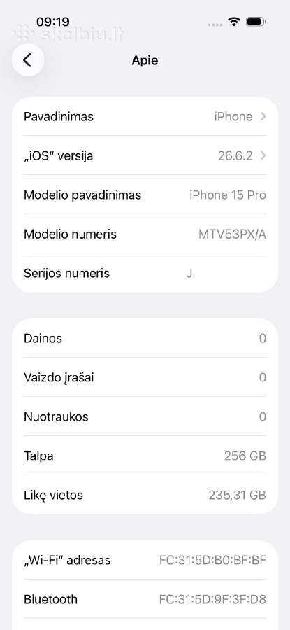 Apple iPhone 15 Pro 256 GB - nuotraukos Nr. 9