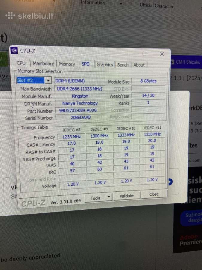 Ddr4 8gb kingston - nuotraukos Nr. 3