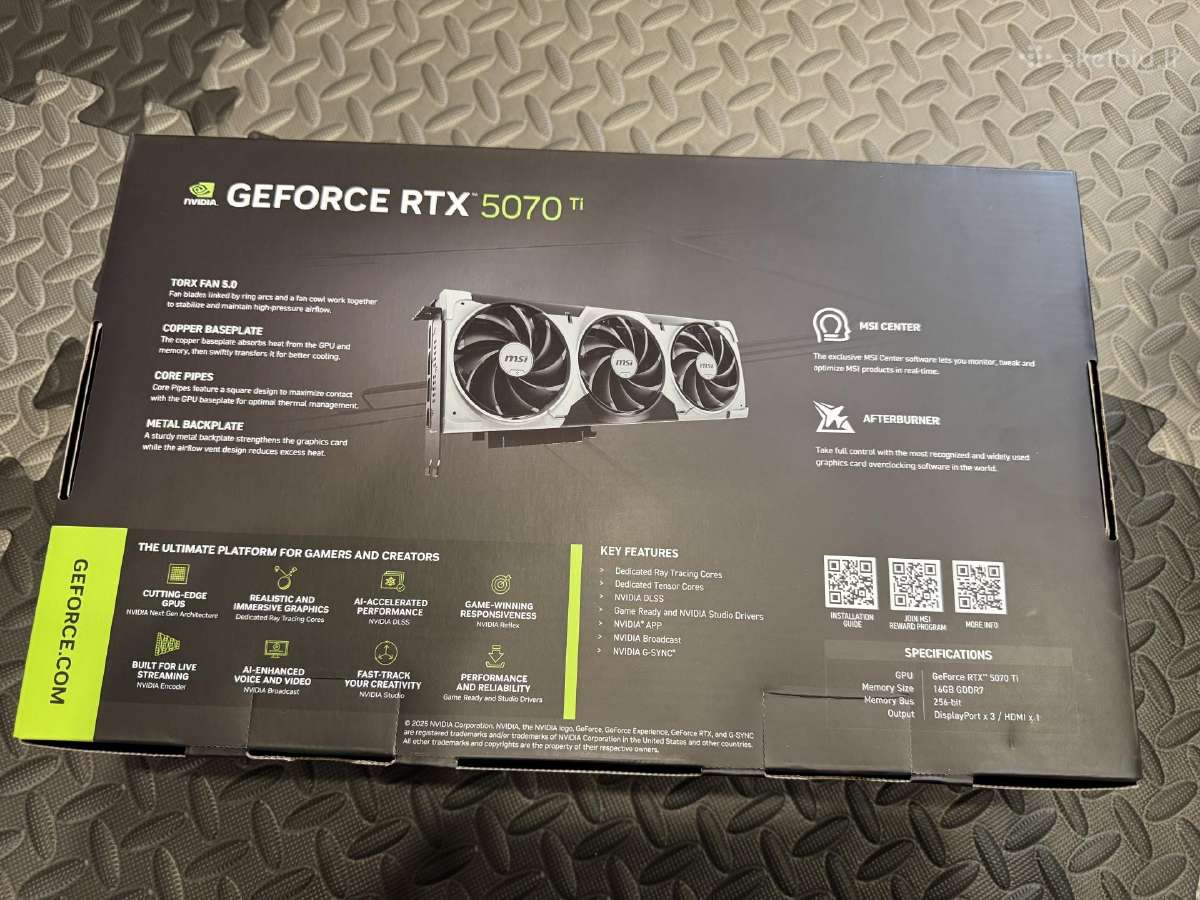 Msi Geforce Rtx 5070 Ti Ventus 3x Oc 16 GB - nuotraukos Nr. 4