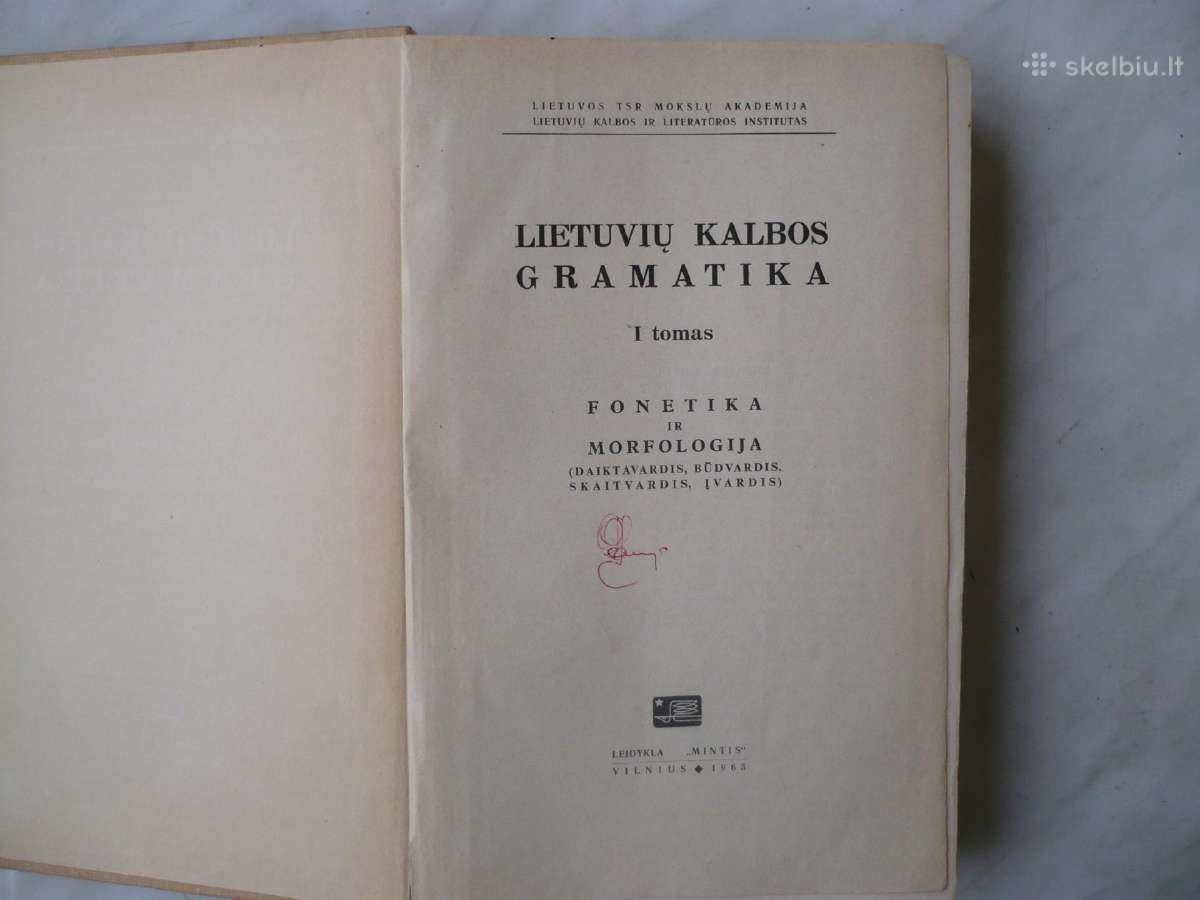Lietuvių kalbos gramatika I tomas 1965m - nuotraukos Nr. 2