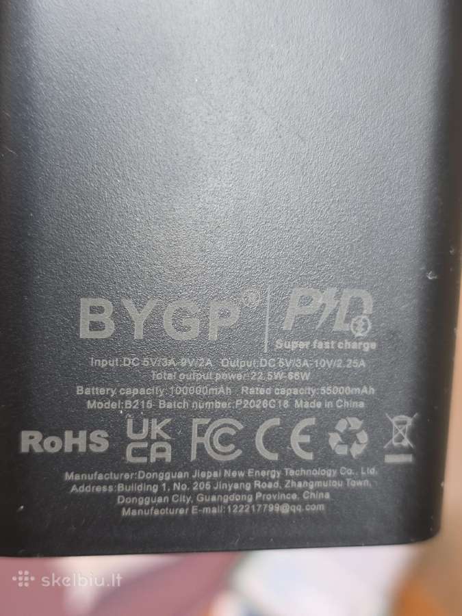 Powerbank 100 000 mah 66 w, naujas - nuotraukos Nr. 3