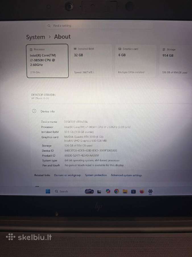 Rtx 3000 6gb Nvidia Quadro / 32 GB Ddr4 Hp Zbook - nuotraukos Nr. 5