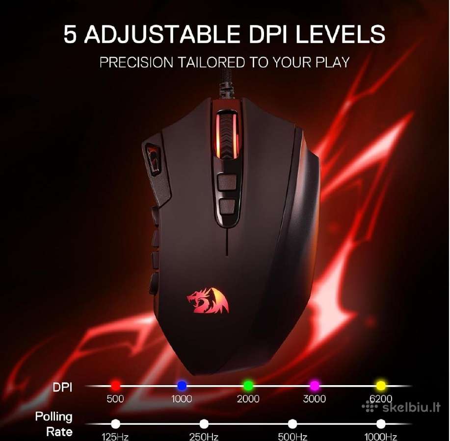 Laidine žaidimų pelė Redragon m921-rgb - nuotraukos Nr. 2