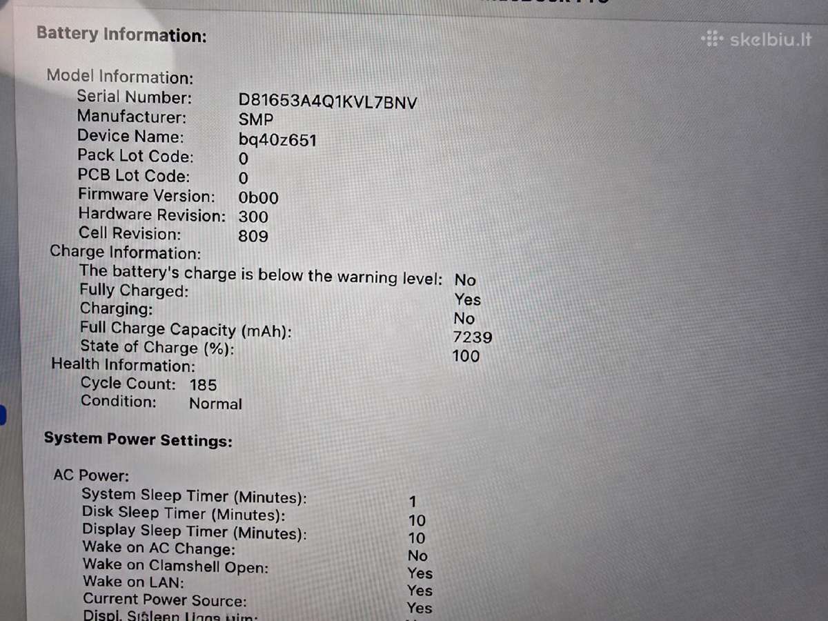MacBook Pro 16 2019 i9 32gb 1tb Amd5500m 180cycle - nuotraukos Nr. 10