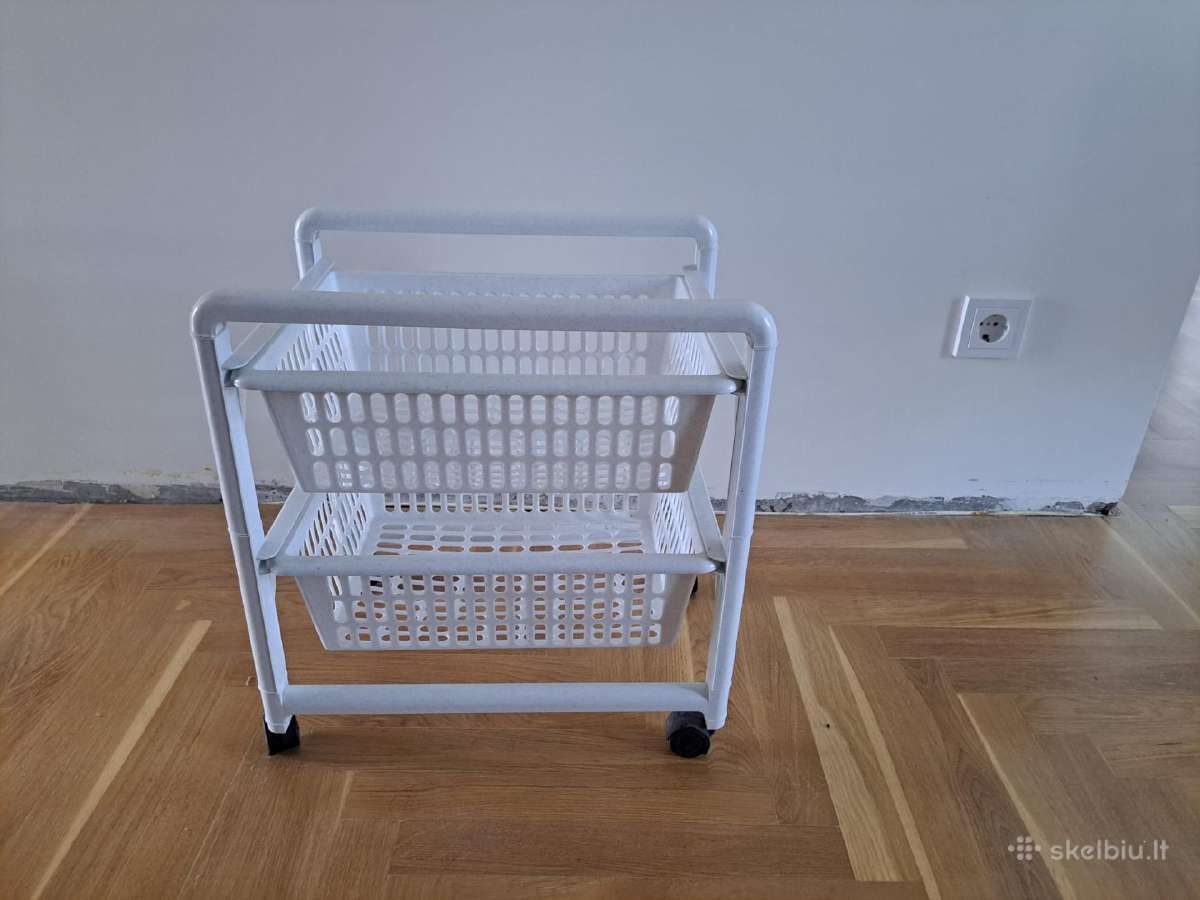 Daiktų vežimėlis plastikinis su 2 krepšiais - nuotraukos Nr. 2