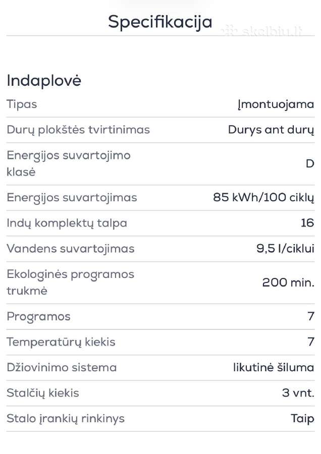 Hisense įmontuojama indaplovė - nuotraukos Nr. 2