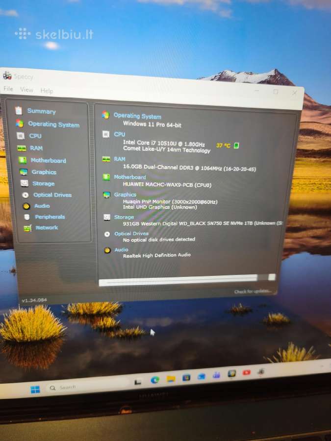 Huawei kompiuteris,1tb,16gb RAM - nuotraukos Nr. 5